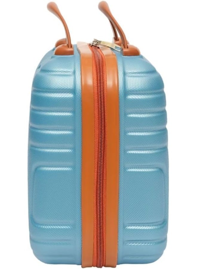 حقيبة مكياج بتصميم متاهة للسفر، مقاس 13.5 بوصة، منظم مستحضرات تجميل كبير السعة وحقيبة تجميل محمولة مع فواصل قابلة للتعديل، لون أزرق سماوي - Image 3